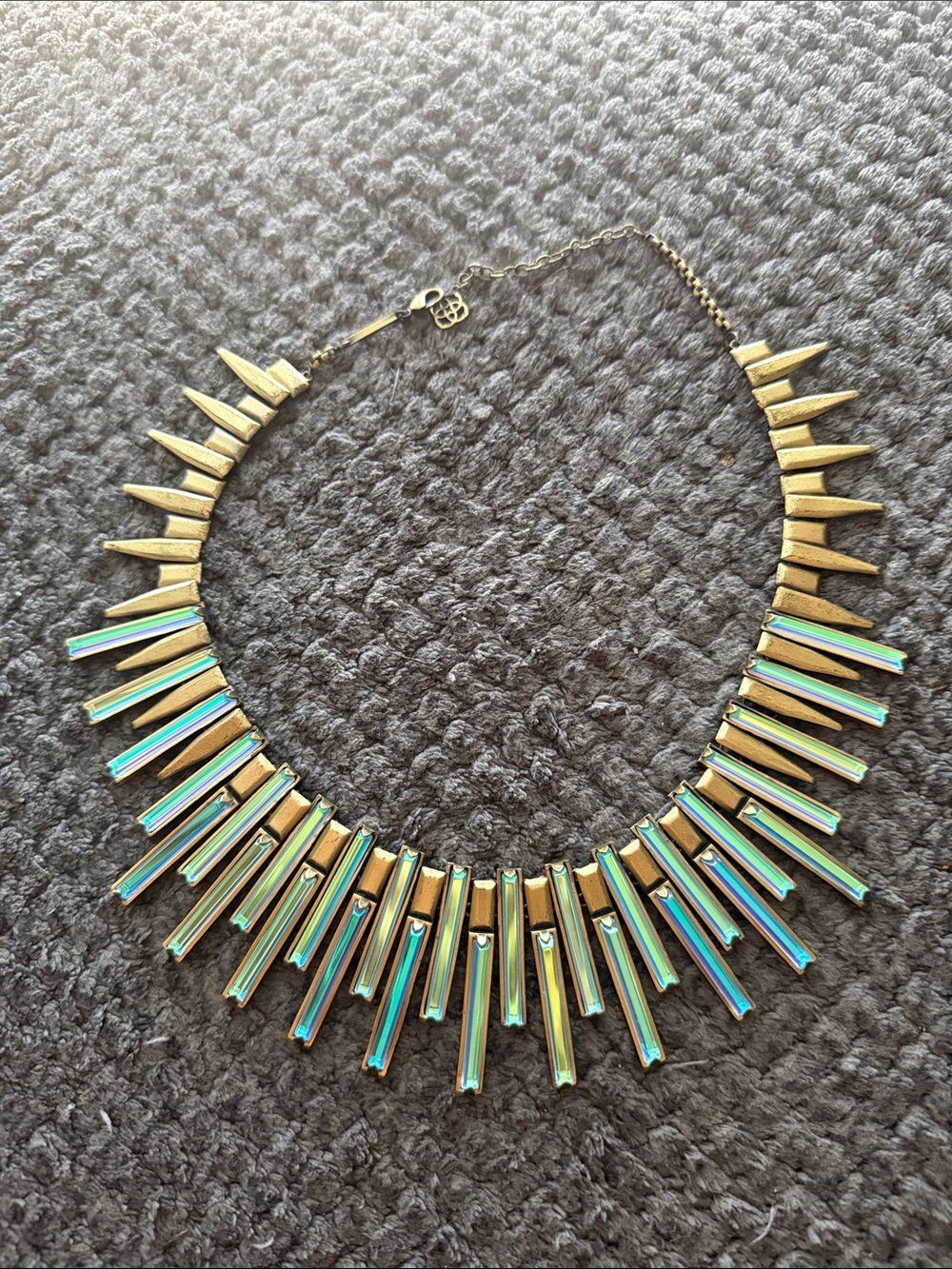 Kendra Scott Gold-tone Necklace with Iridescent Baguette Spikes